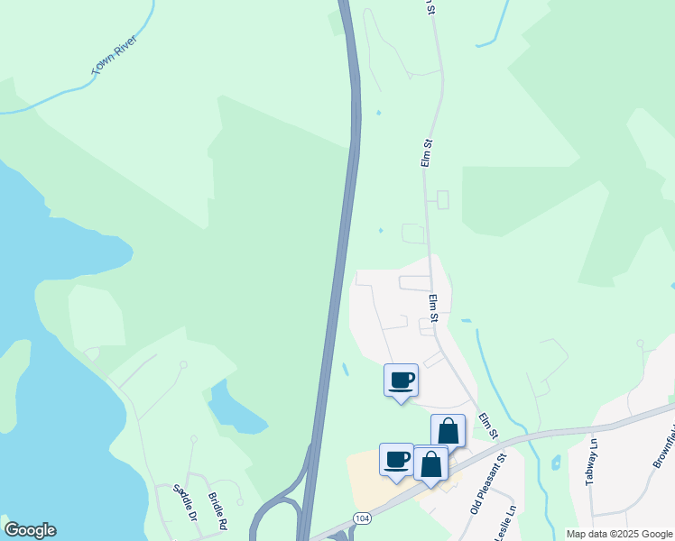 map of restaurants, bars, coffee shops, grocery stores, and more near Highway 24 in Bridgewater