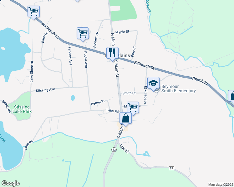 map of restaurants, bars, coffee shops, grocery stores, and more near 7755 South Main Street in Pine Plains