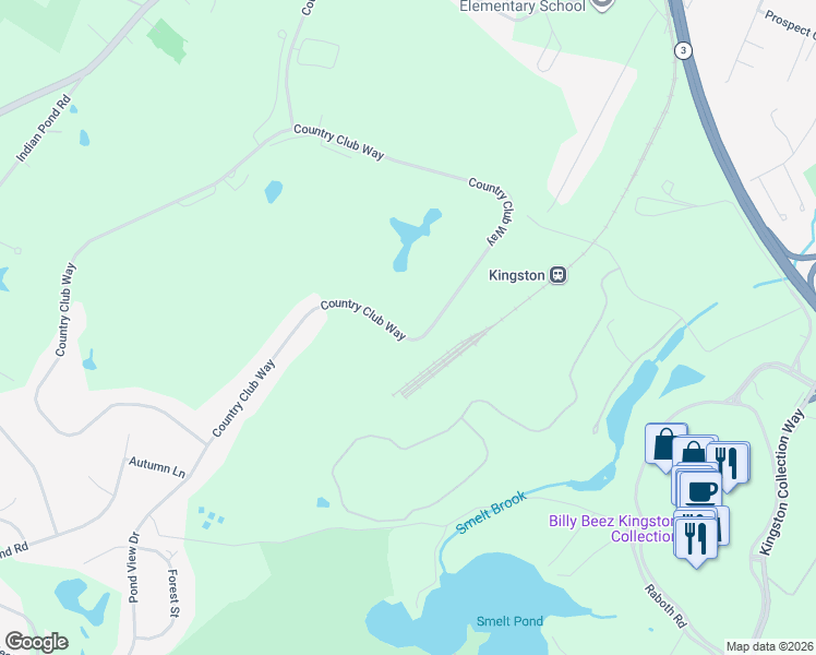 map of restaurants, bars, coffee shops, grocery stores, and more near 324 Country Club Way in Kingston