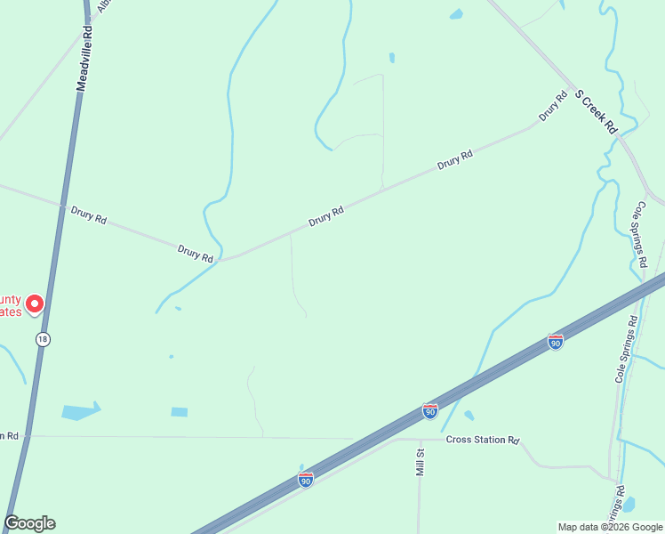 map of restaurants, bars, coffee shops, grocery stores, and more near 9913 Drury Road in Girard