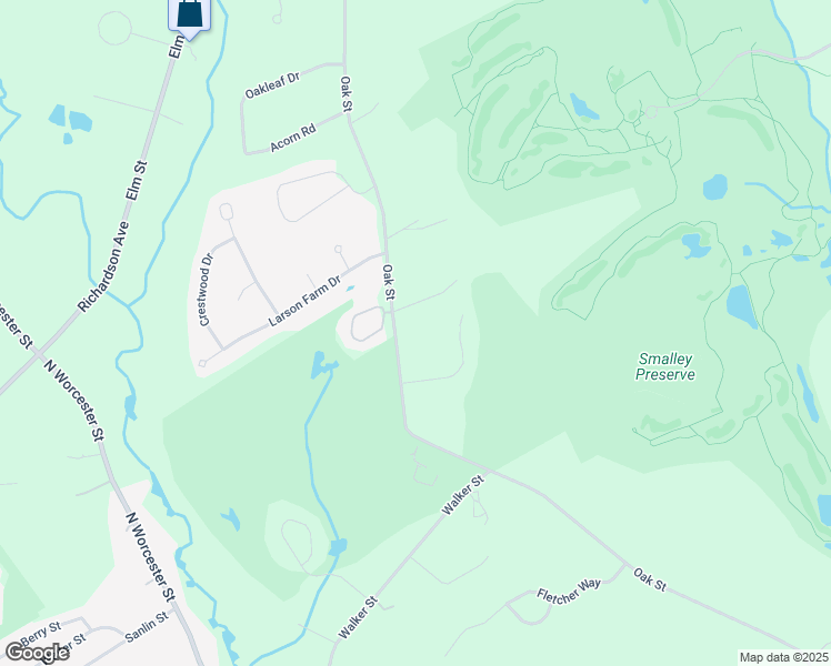 map of restaurants, bars, coffee shops, grocery stores, and more near 207 Oak Street in Norton