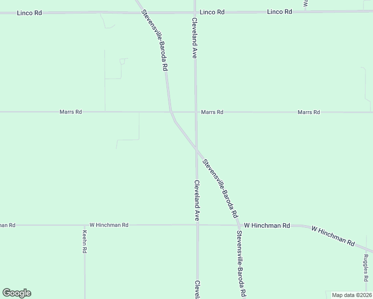 map of restaurants, bars, coffee shops, grocery stores, and more near 7808 Stevensville-Baroda Road in Stevensville