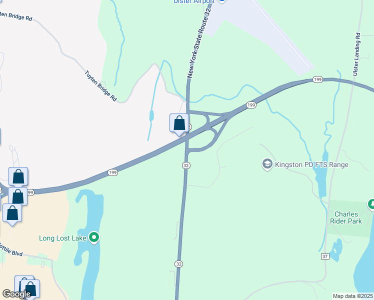 map of restaurants, bars, coffee shops, grocery stores, and more near 1019 Flatbush Road in Kingston