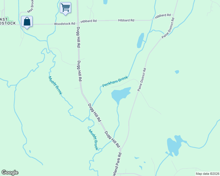 map of restaurants, bars, coffee shops, grocery stores, and more near 100 Paine District Road in Woodstock