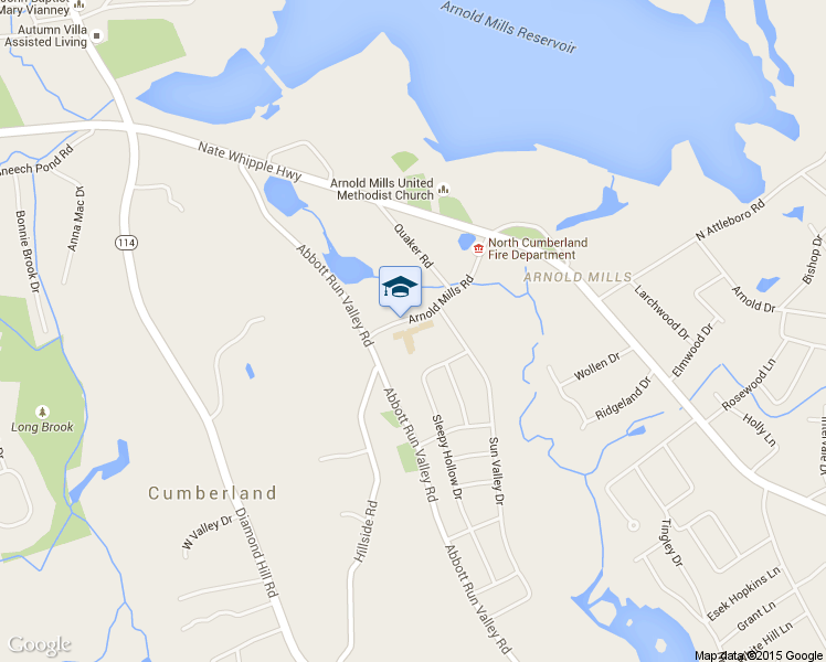 map of restaurants, bars, coffee shops, grocery stores, and more near 15 Arnold Mills Road in Cumberland