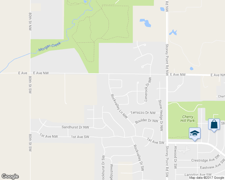 map of restaurants, bars, coffee shops, grocery stores, and more near 6801 Springwood Place Northwest in Cedar Rapids