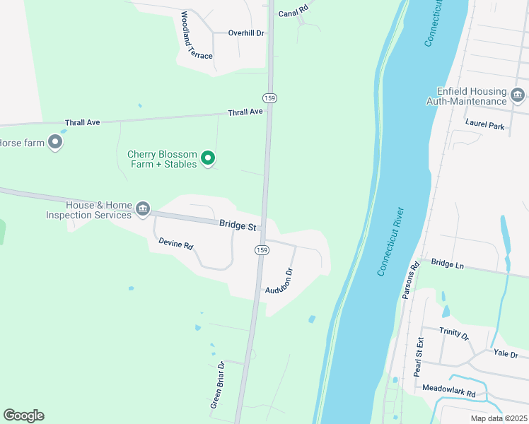 map of restaurants, bars, coffee shops, grocery stores, and more near 50 East Street N in Suffield