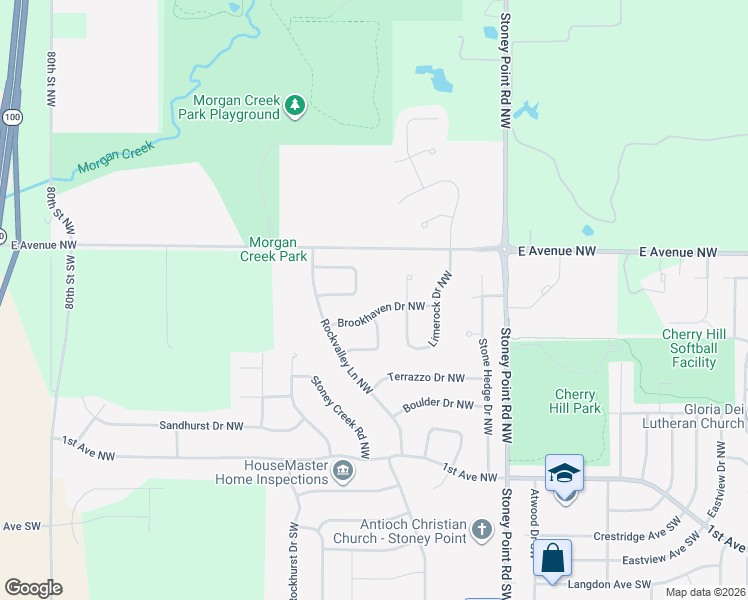 map of restaurants, bars, coffee shops, grocery stores, and more near 6911 Springwood Place Northwest in Cedar Rapids
