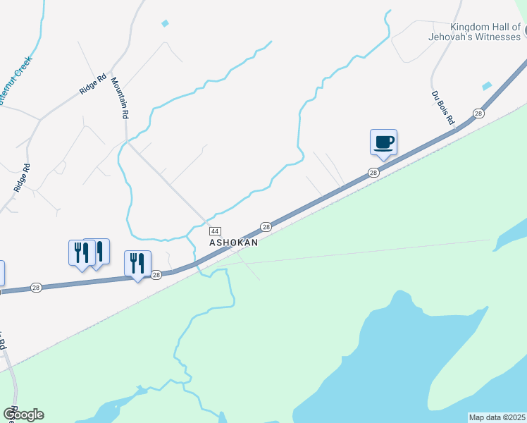 map of restaurants, bars, coffee shops, grocery stores, and more near 2984 State 28 in Shokan