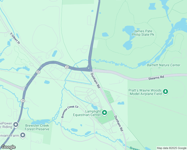 map of restaurants, bars, coffee shops, grocery stores, and more near Dunham Road in South Elgin
