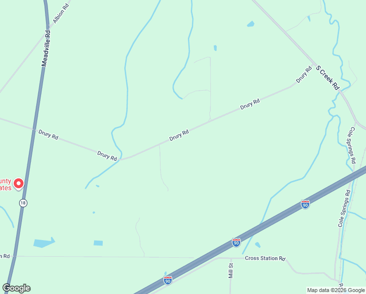 map of restaurants, bars, coffee shops, grocery stores, and more near 9913 Drury Road in Girard