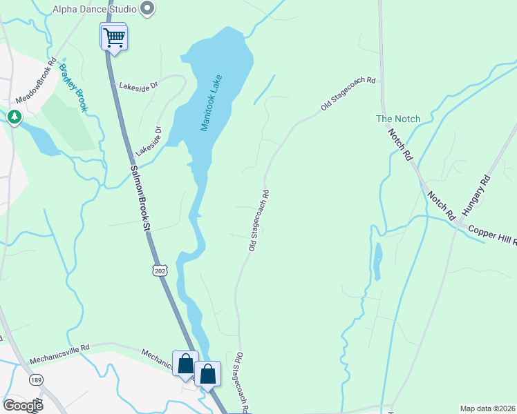 map of restaurants, bars, coffee shops, grocery stores, and more near 79 Old Stagecoach Road in Granby