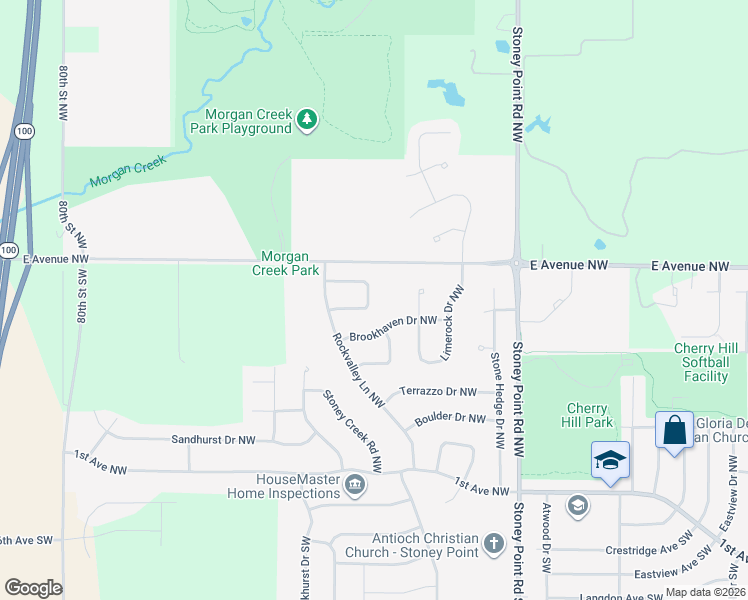 map of restaurants, bars, coffee shops, grocery stores, and more near 6911 Springwood Place Northwest in Cedar Rapids