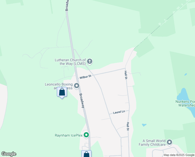 map of restaurants, bars, coffee shops, grocery stores, and more near 170 Robinson Street in Raynham