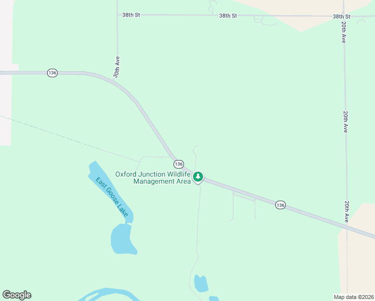 map of restaurants, bars, coffee shops, grocery stores, and more near 2658 Iowa 136 in Oxford Junction