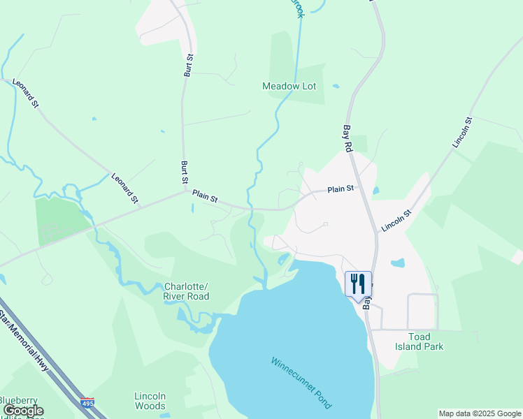 map of restaurants, bars, coffee shops, grocery stores, and more near 257 Plain Street in Norton