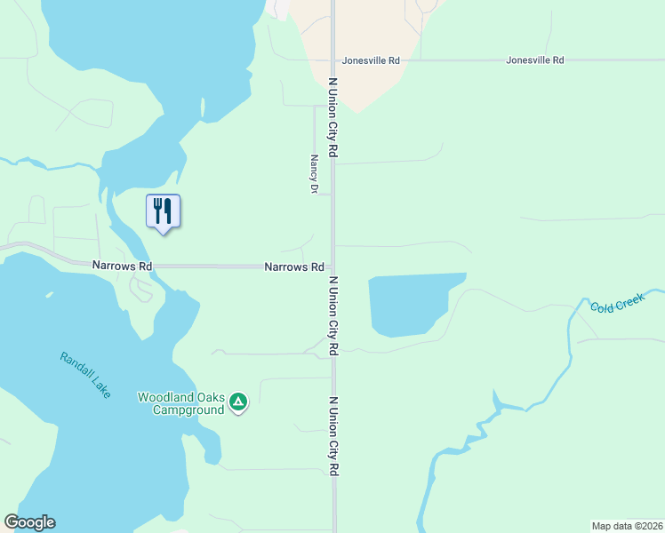 map of restaurants, bars, coffee shops, grocery stores, and more near 651 North Union City Road in Coldwater