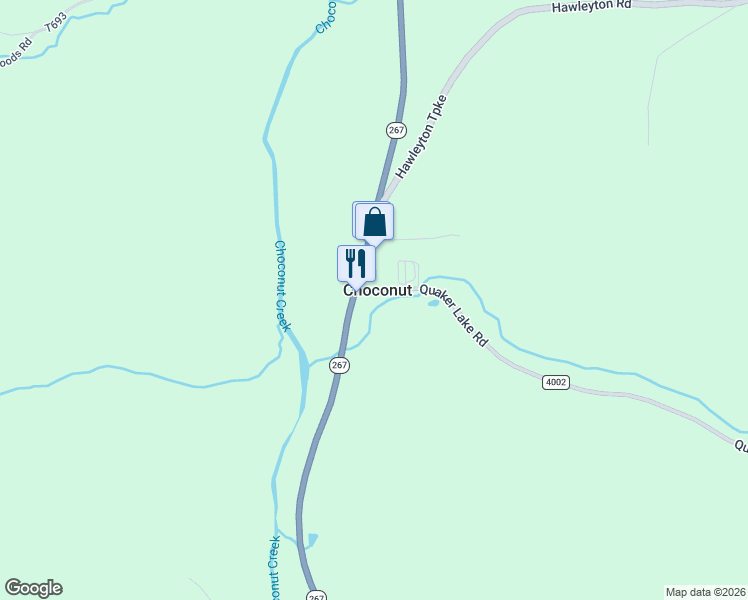 map of restaurants, bars, coffee shops, grocery stores, and more near 10 Quaker Lake Road in Friendsville