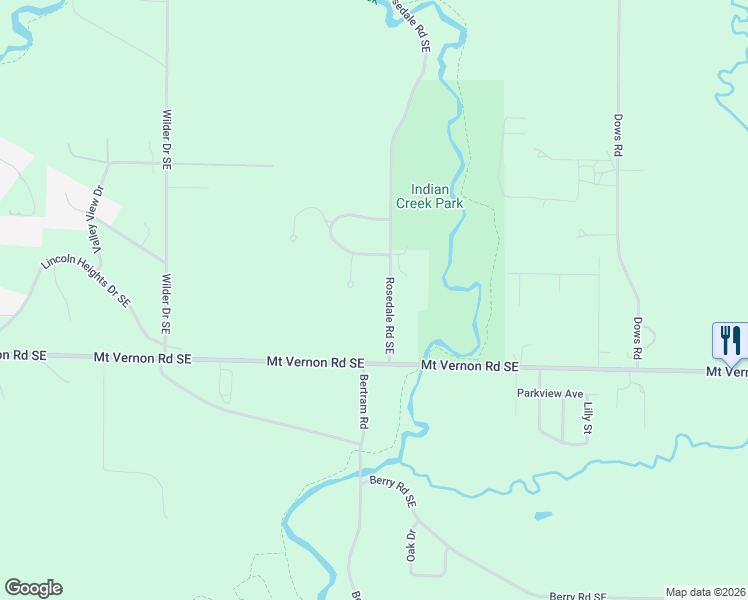 map of restaurants, bars, coffee shops, grocery stores, and more near 909 Rosedale Road Southeast in Cedar Rapids