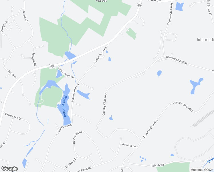 map of restaurants, bars, coffee shops, grocery stores, and more near 131 Country Club Way in Kingston