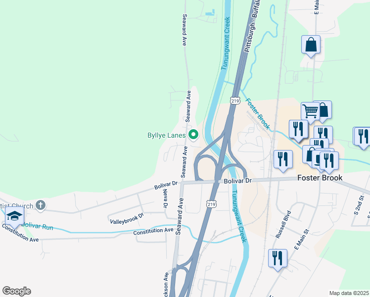 map of restaurants, bars, coffee shops, grocery stores, and more near 280 Seaward Avenue in Bradford