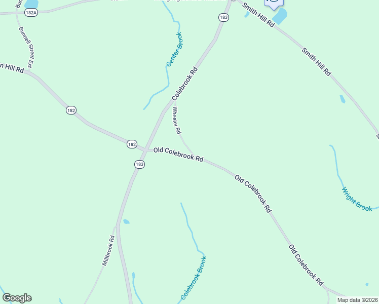 map of restaurants, bars, coffee shops, grocery stores, and more near 15 Wheeler Road in Colebrook