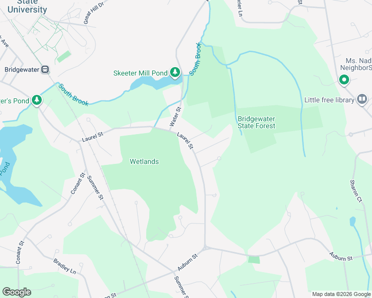 map of restaurants, bars, coffee shops, grocery stores, and more near 279 Laurel Street in Bridgewater