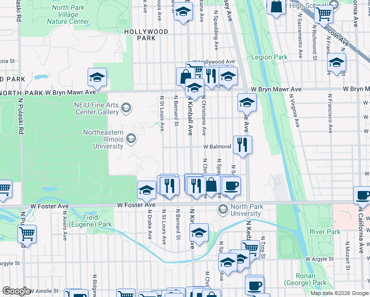 map of restaurants, bars, coffee shops, grocery stores, and more near in Chicago