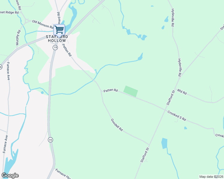map of restaurants, bars, coffee shops, grocery stores, and more near Patten Road in Stafford