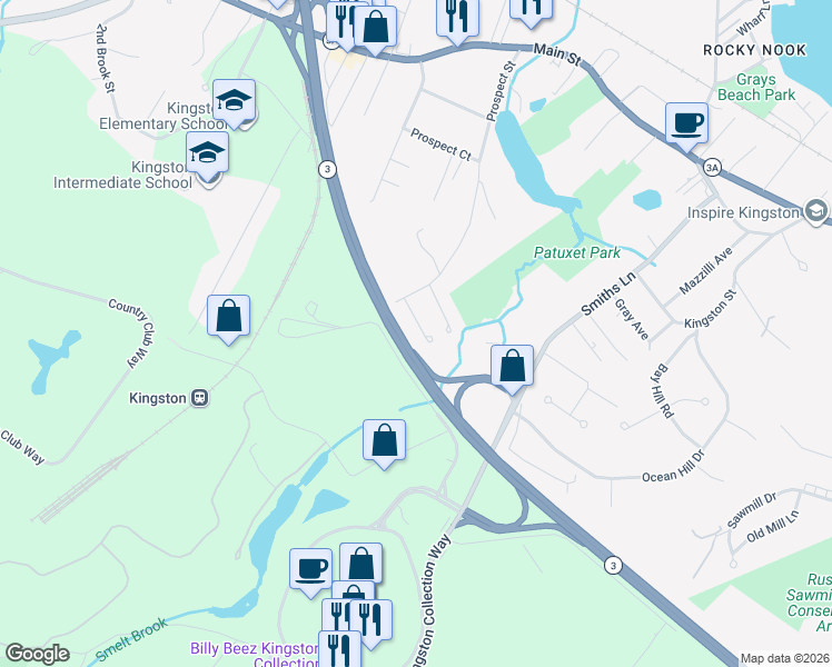 map of restaurants, bars, coffee shops, grocery stores, and more near 23 Schofield Road in Kingston