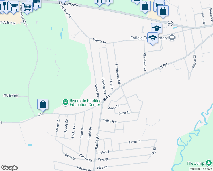 map of restaurants, bars, coffee shops, grocery stores, and more near 7 Ellis Road in Enfield