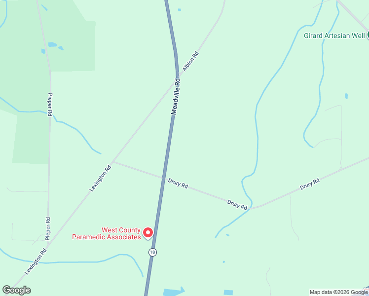 map of restaurants, bars, coffee shops, grocery stores, and more near 6305 Meadville Rd in Girard