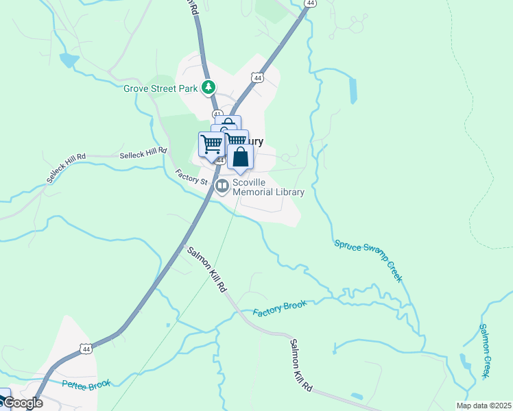 map of restaurants, bars, coffee shops, grocery stores, and more near 46 Library Street in Salisbury