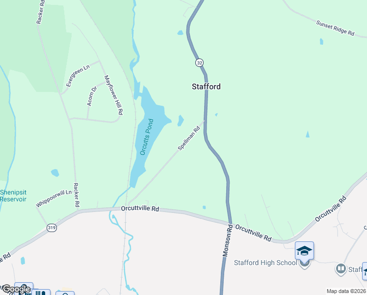 map of restaurants, bars, coffee shops, grocery stores, and more near 11 Spellman Road in Stafford