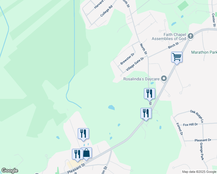 map of restaurants, bars, coffee shops, grocery stores, and more near 116 Village Gate Drive in Bridgewater