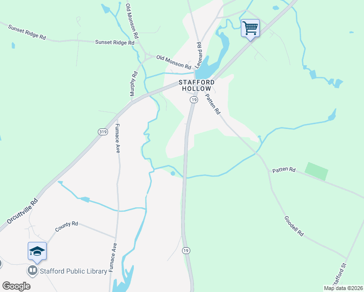 map of restaurants, bars, coffee shops, grocery stores, and more near 184 East Street in Stafford