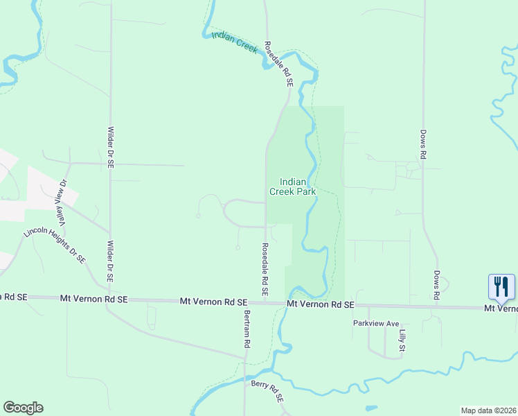 map of restaurants, bars, coffee shops, grocery stores, and more near 909 Rosedale Road Southeast in Cedar Rapids