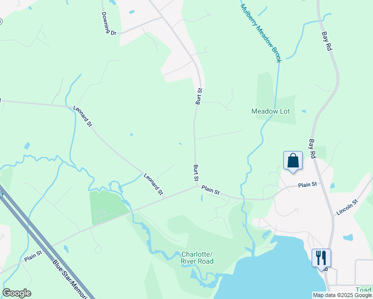 map of restaurants, bars, coffee shops, grocery stores, and more near 141 Burt Street in Norton