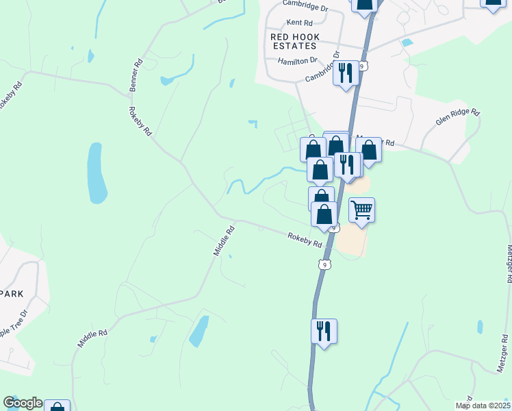 map of restaurants, bars, coffee shops, grocery stores, and more near 48 Rokeby Road in Red Hook