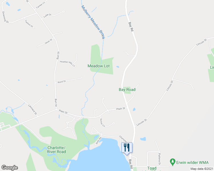 map of restaurants, bars, coffee shops, grocery stores, and more near 116 Bay Road in Norton