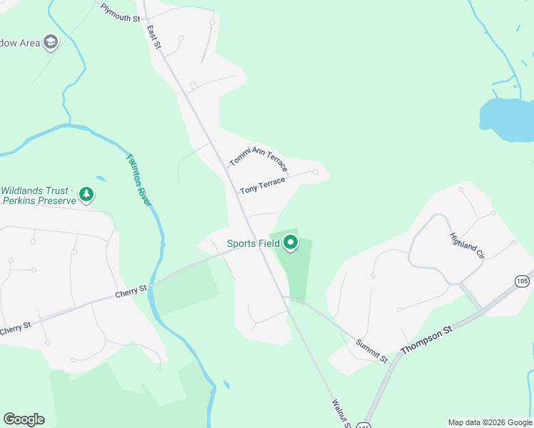 map of restaurants, bars, coffee shops, grocery stores, and more near 614 East Street in Bridgewater