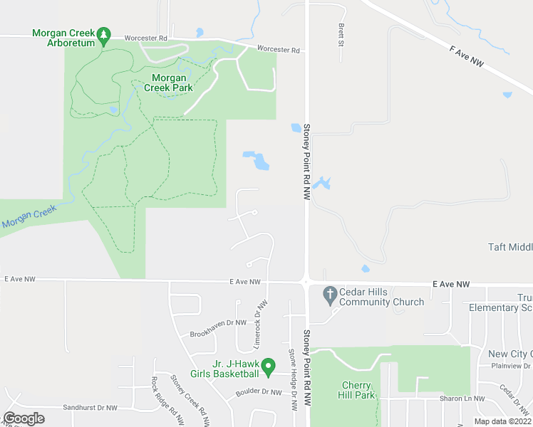 map of restaurants, bars, coffee shops, grocery stores, and more near 6709 Red Granite Court Northwest in Cedar Rapids