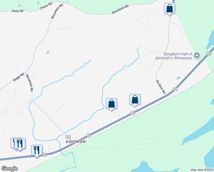 map of restaurants, bars, coffee shops, grocery stores, and more near 2904 New York 28 in Shokan