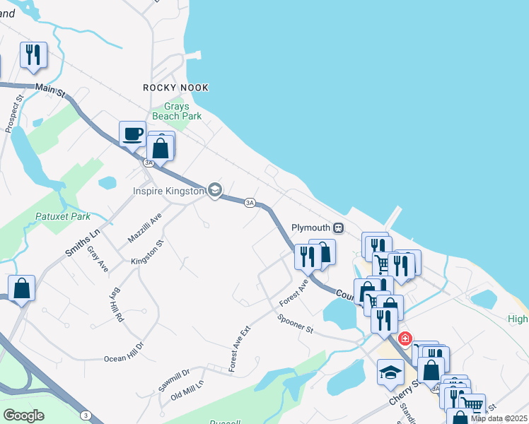 map of restaurants, bars, coffee shops, grocery stores, and more near 4 Main Street in Kingston