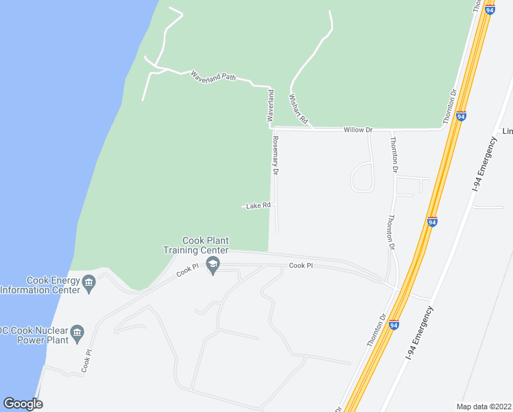 map of restaurants, bars, coffee shops, grocery stores, and more near Lake Road in Lake Charter Township