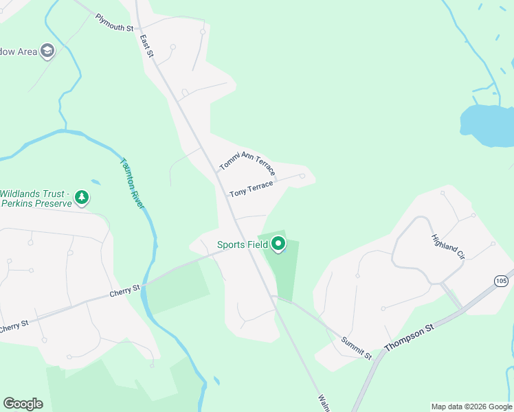 map of restaurants, bars, coffee shops, grocery stores, and more near 614 East Street in Bridgewater