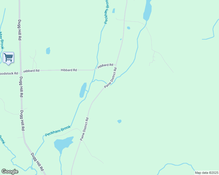 map of restaurants, bars, coffee shops, grocery stores, and more near 189 Paine District Road in Woodstock