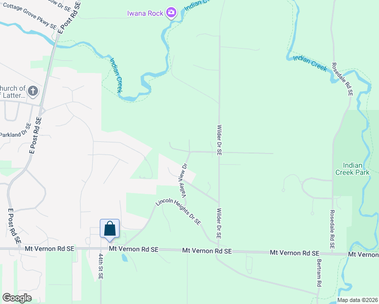 map of restaurants, bars, coffee shops, grocery stores, and more near 4702 Korff Road Southeast in Cedar Rapids
