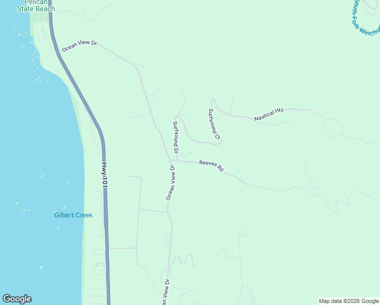 map of restaurants, bars, coffee shops, grocery stores, and more near 125 Surfsound Drive in Smith River