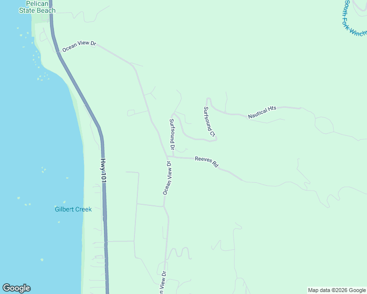 map of restaurants, bars, coffee shops, grocery stores, and more near 125 Surfsound Drive in Smith River